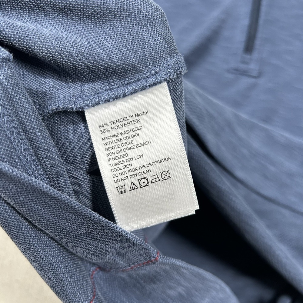 Tommy Bahama Sweater Mens Sm 1/4 Zip Tencel Modal Heathered Blue Mock Neck Golf - Picture 5 of 8
